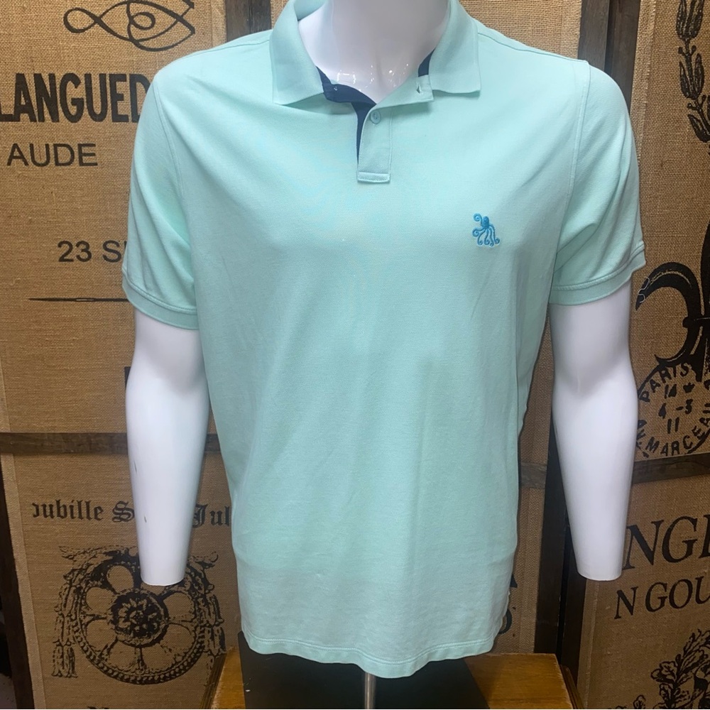 Tom & Teddy Mint Green Pique Cotton Polo, L